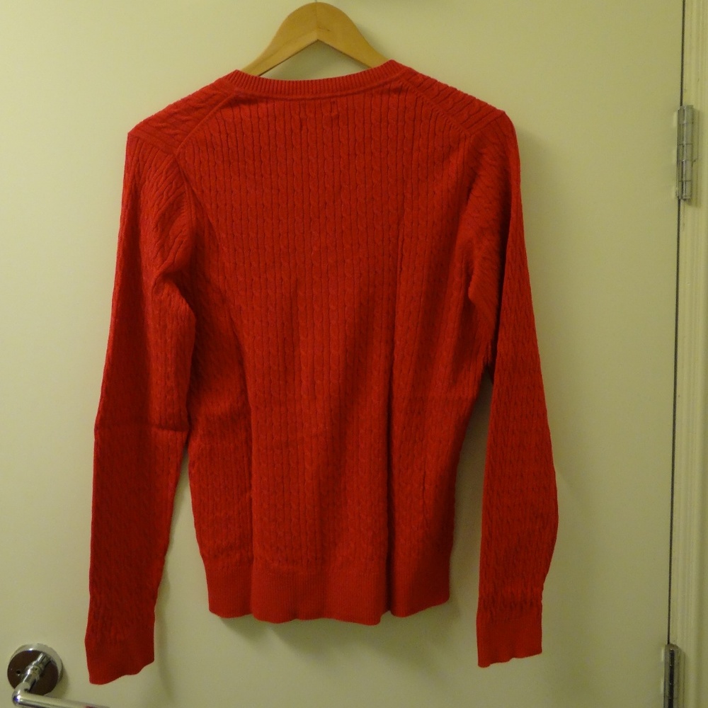 Tommy Hilfiger Sweater red L large cable-knit - Picture 2 of 4